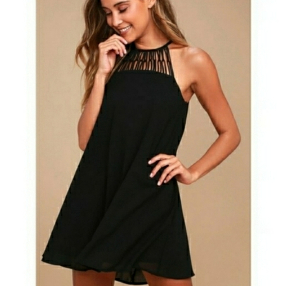 Lulu's Tell Me Black Swing Dress